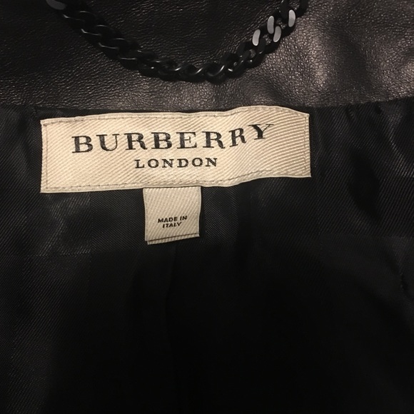 Burberry Lamb Black Leather Jacket Size 2 - Picture 8 of 11